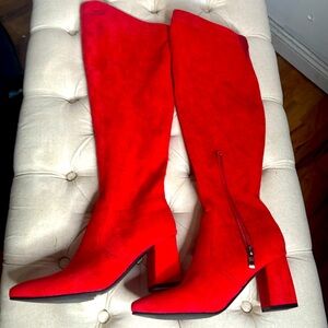 Red Boots Sexy Tall size 6.5 Women